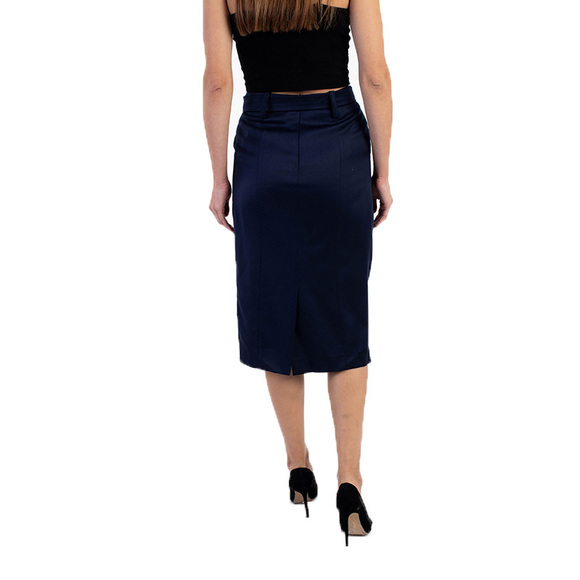 ALBINO NAVY MIDI SKIRT | WOMENS SIZE 30 - Picture 4 of 5